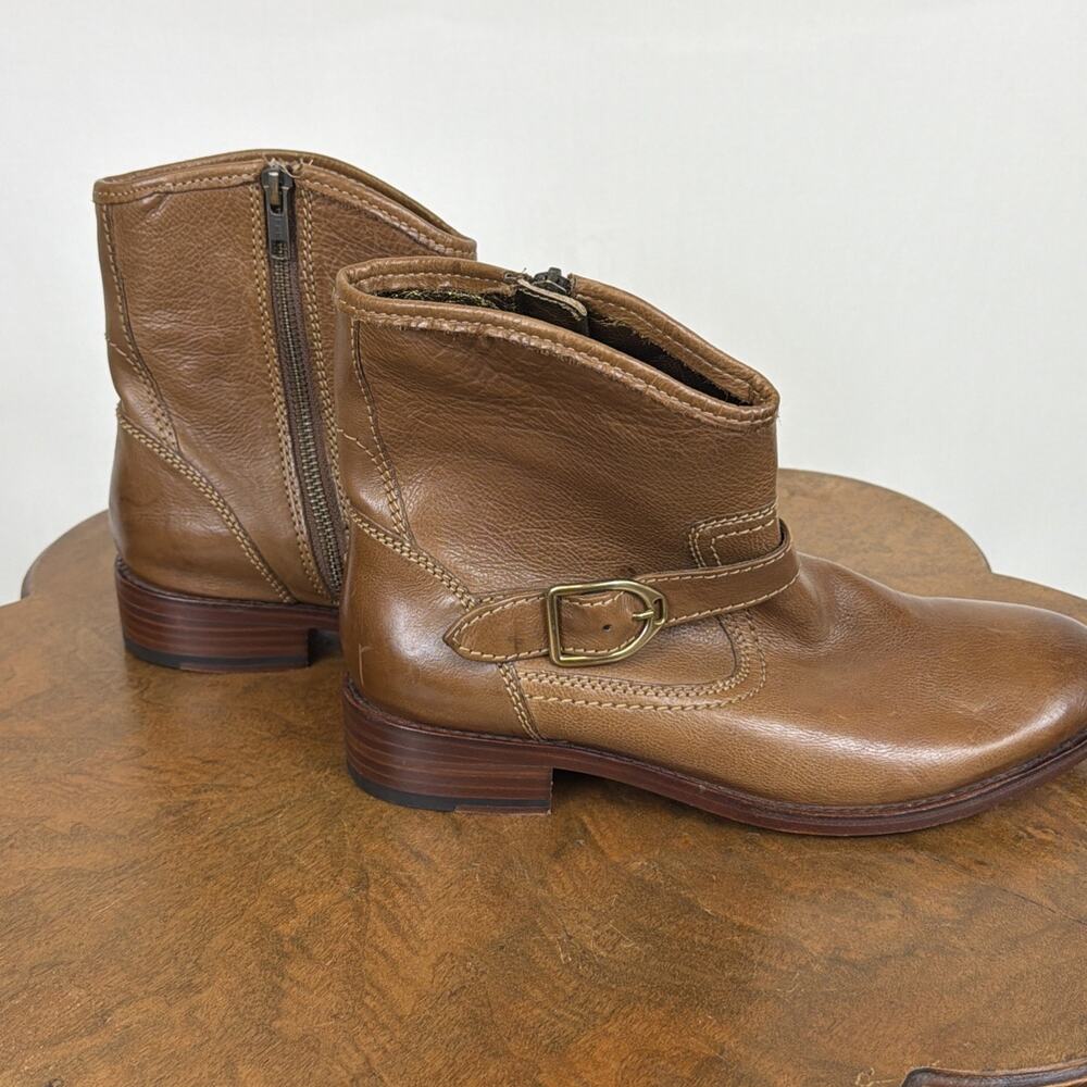 Johnston & Murphy Brown Leather Boots Women's Size 8.5 Ankle Bootie Side Zip - Picture 5 of 8